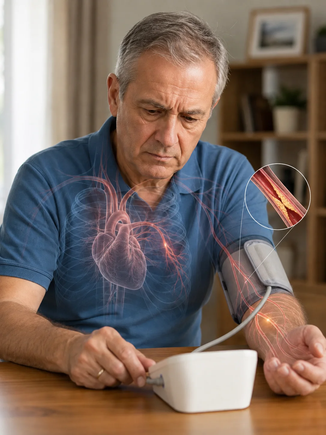 Arterial blockage visualization while checking blood pressure